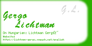 gergo lichtman business card